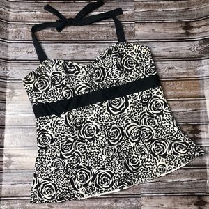 White House Black Market rose halter top medium